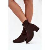 Zazoo Women's Heeled Boots with Golden Detail Chocolate 3128 | shoptok.hr