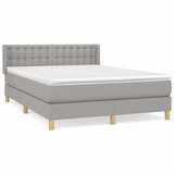 Maison Chic Box spring postelja - Vzmetna postelja z vzmetnico svetlo siva 140x200 cm blago SL7684, (21901176) | Shoptok.si