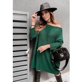 Beloved Locket oversized pulover obleka smaragdna | Shoptok.si