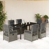  7-dijelni vrtni blagovaonski set sivi od poliratana Siva 160 x 80 x 74 cm | shoptok.hr