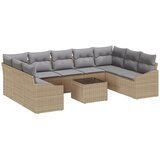 vidaXL set vrtnih kauča od 10 dijelova s jastucima Crni Poli Ratan | shoptok.hr