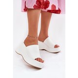 Boto Eco Leather Women's Slippers On Platform And Wedge White Kisoffi | Shoptok.si
