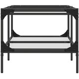  Stolić s prozirnom staklenom površinom 98,5x50x45 cm čelik Prozirna | Shoptok.si