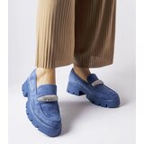 Gemre Blue moccasins with rhinestones Macario | Shoptok.si