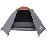 vidaXL Šotor za kampiranje 2 osebi siv oranžen 224x248x118cm 185T taft | Shoptok.si