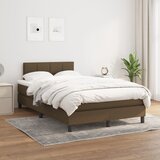  box spring s madracem tamnosmeđi 120 x 190 cm od tkanine | shoptok.hr