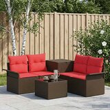  Set sofe 6 kom. 4-Broj sjedala Smeđa i crvena | shoptok.hr