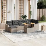Maison Chic Seti vrtnega pohištva - Vrtna garnitura - Vrtni pohištvo set 8-delna z blazinami siv poli ratan, (21800560) | Shoptok.si