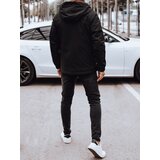 DStreet Kurtka męska przejściowa z kapturem pikowana podszewka czarna | shoptok.hr