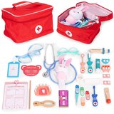 ECO TOYS Drveni set za igru ​​liječnika, medicinska torba za djecu, 28 dijelova, | shoptok.hr