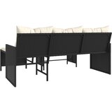  Vrtna sofa L-oblika sa stolom i jastucima crna od poliratana | shoptok.hr