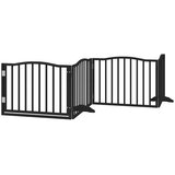  Vrata za pse s vratima, sklopiva, 4 panela, crna, 320 cm, drvo topole | shoptok.hr