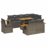 Maison Chic Seti vrtnega pohištva - Vrtna garnitura - Vrtni pohištvo set 9-delna z blazinami siv poli ratan, (21797281) | Shoptok.si