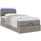  Otomanski okvir kreveta s madraca smeđesivi 80x200cm od tkanine | shoptok.hr