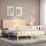  Posteljni okvir z vzglavjem 160x200 cm trden les | Shoptok.si