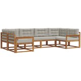  Set vanjskih sofa 6 kom. Prirodna i svijetlo siva Smeđa 325 x 168,5 x 73 cm | Shoptok.si