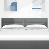 LED glava kreveta s LED trakama Tamno siva 144 cm tkanina | shoptok.hr