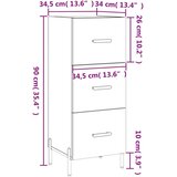 vidaXL Komoda dimljeni hrast 34,5x34x90 cm inženirski les | Shoptok.si