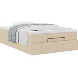  Otomanski okvir kreveta s madraca krem 120x190 cm od tkanine | Eponuda.com