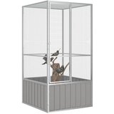  Kavez za ptice sivi 111 x 107 x 211,5 cm od pocinčanog čelika | shoptok.hr