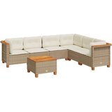 vidaXL 7-dijelni set vrtnih sofa od poliratana s jastucima bež | shoptok.hr
