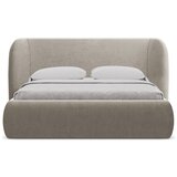 Makamii Tapecirani bračni krevet smeđe-sivi s prostorom za odlaganje s podnicom 140x200 cm Hauke – | shoptok.hr