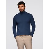 Ombre Men's plain turtleneck longsleeve - navy blue | ePonuda.com