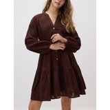 Reserved Izvezena haljina - tamnosmeđe | shoptok.hr