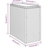 vidaXL Vrtni pomoćni stolić sa staklenom pločom smeđi 58x27,5x55 cm | shoptok.hr