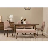 Hanah home vina 03 0900 walnut stone (produžni trpezarijski sto, stolice i konzola set (7 komada)) Cene