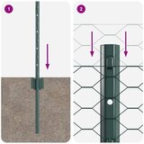  drogi za ograje 11 kosov U-kanal zelena 40 cm kovina, šesterokotna ograja zelena 0.4x50 m kovina | Shoptok.si