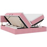 vidaXL Krevet s LED trakama s uzglavljem Ružičasta 180 x 200 cm Baršun - Ružičasta 180 x 200 cm Dizajn s jastučićima | shoptok.hr
