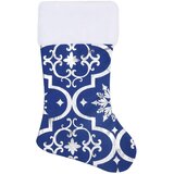  Luksuzna podloga za božićno drvce s čarapom plava 122cm tkanina | shoptok.hr