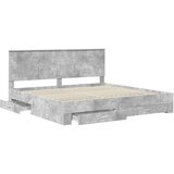  Okvir za krevet s uzglavljem Betonski sivi 200 x 200 cm | shoptok.hr