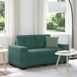 vidaXL Dvosedežna Sofica Temno Zelena 120 cm Žamet, (22054517) | Shoptok.si