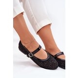 Boto Embellished Women's Ballerinas With Strap And Buckle Black Avirae | shoptok.hr