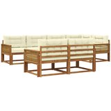 vidaXL Zunanja garnitura za sedenje z blazino 7 pcs Naravna in smetana, (5000282624) | Shoptok.si