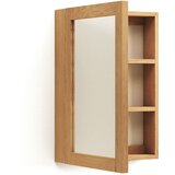 Kave Home Stenska kopalniška omarica z ogledalom iz masivnega tika 50x70 cm Plubia – | Shoptok.si