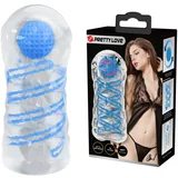 Pretty Love Tightening Spiral & Stimulation Ball Masturbator Transparent-Blue