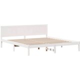 vidaXL Konstrukcija postelje Bela 200 x 200 cm Trden borov les, (5000022944) | Shoptok.si
