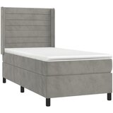  box spring s madracem LED svjetlosivi 90x190 cm baršun | shoptok.hr