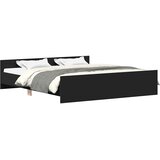  Okvir kreveta s uzglavljem i podnožjem crni 200 x 200 cm | shoptok.hr