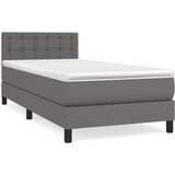 Maison Chic Box spring postelja - Vzmetna postelja z vzmetnico siv 90x190 cm umetno usnje SL7034, (21903719) Cene