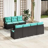  Set sofe s jastukom 8 pcs Crna i Tirkizna poliratan | shoptok.hr