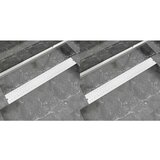 vidaXL Linearni odvod za tuš 2 kom s kružićima 930 x 140 mm čelik Cijene