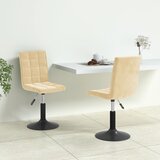 Maison Chic Vrtljiv Jedilni stoli - Vzorci stoli 2 kosa krem žamet A1623, (22031237) | Shoptok.si