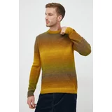 Sisley Vuneni pulover za muškarce, boja: žuta,