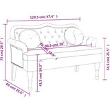  Klupa s jastucima Krem 120 5 x 65 x 75 cm baršunasta | shoptok.hr