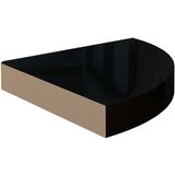  Plutajuće kutne police 2 kom sjajne crne 25 x 25 x 3 8 cm MDF | shoptok.hr