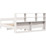  Krevet s regalom z knjige bez madraca bijeli 200x200cm borovina | shoptok.hr